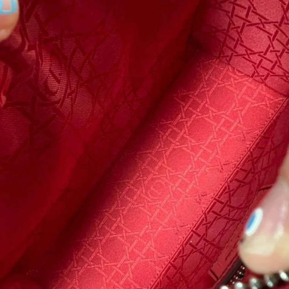 100% Authentic Dior Patent Medium Red Leather Satchel Bag - Picture 13 of 16